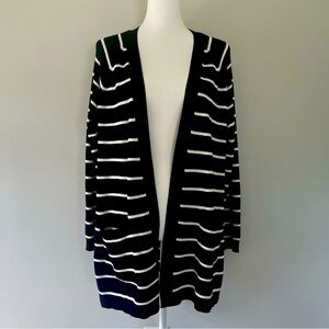 Cyrus Striped Long Open Cardigan 1X